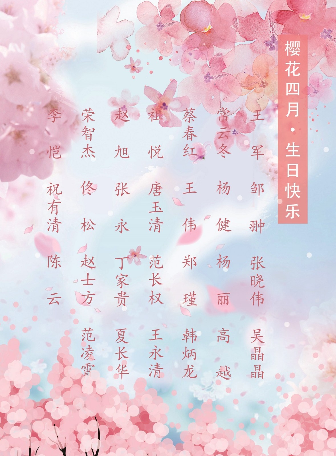 【生日祝?！抗ё?4月生日的員工生日快樂！